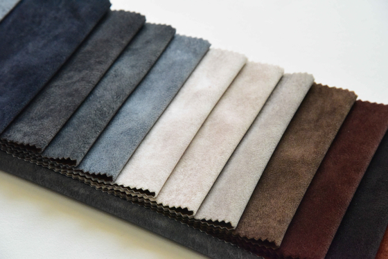 Polyester 100% en cuir synthétique tricoté de tissus de fourrure de Faux de suède