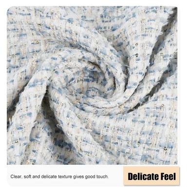 Tissu brillant de tweed de fantaisie de plaid de tapisserie d'ameublement de polyester d'ouate pour le sofa de vêtements