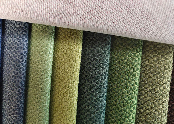 Chenille Sofa Linen Weave Upholstery Fabric 370gsm fusible