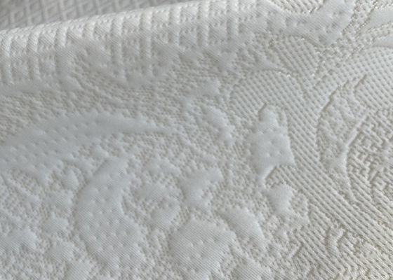 300gsm outre du tissu blanc de jacquard de coton de jacquard de polyester blanc de tissu
