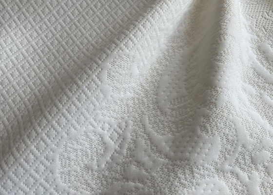 300gsm outre du tissu blanc de jacquard de coton de jacquard de polyester blanc de tissu